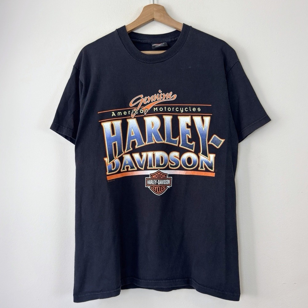 Vintage 90's Harley Davidson Biker Super Bikes Genthin Germany Tee Shirt Medium